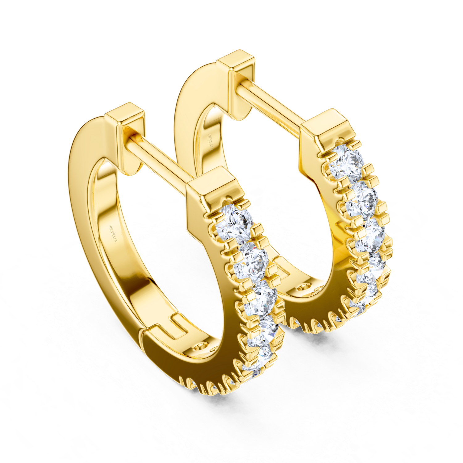 Classic Prong-Set Diamond Hoop Earrings