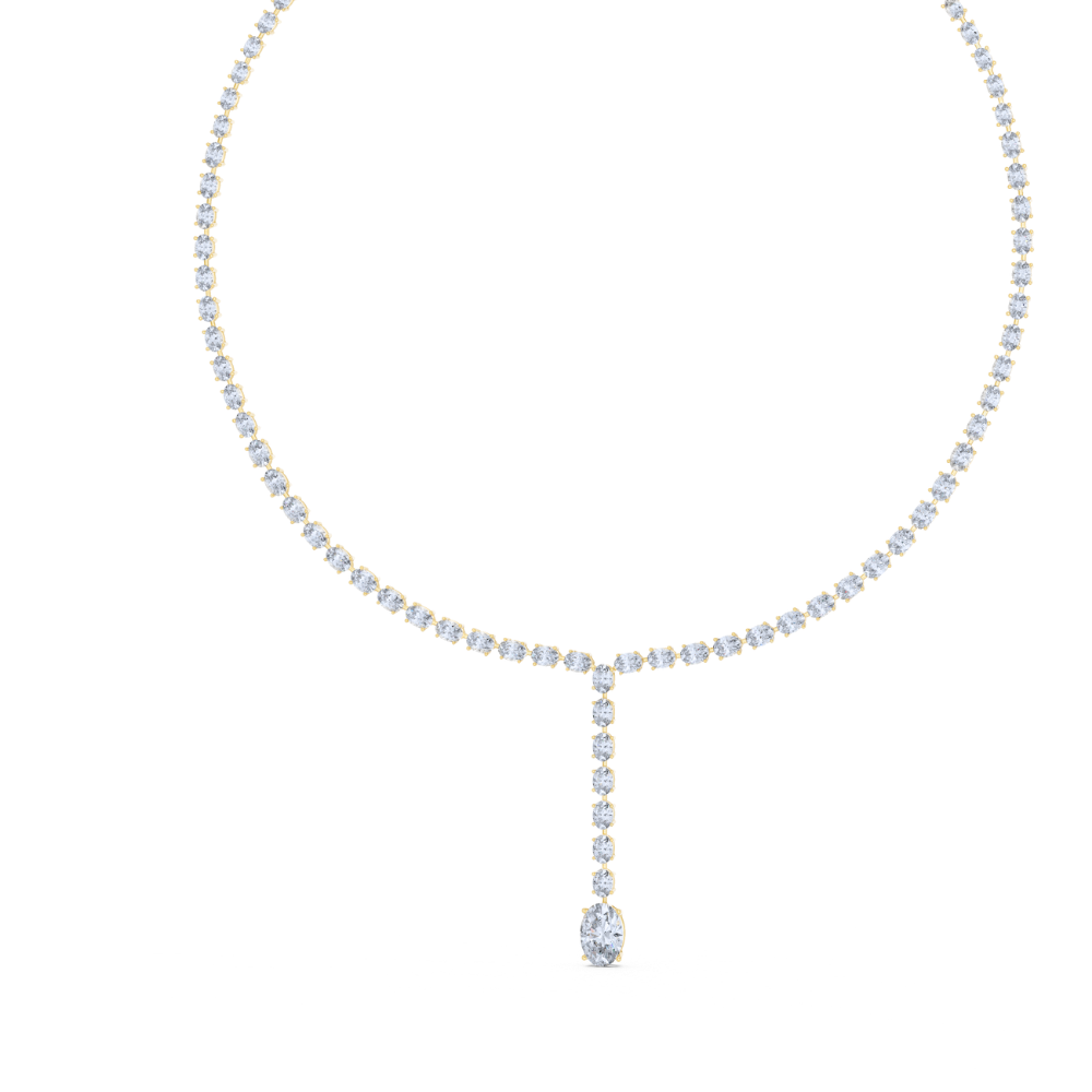 Oval Brilliance Lariat Necklace