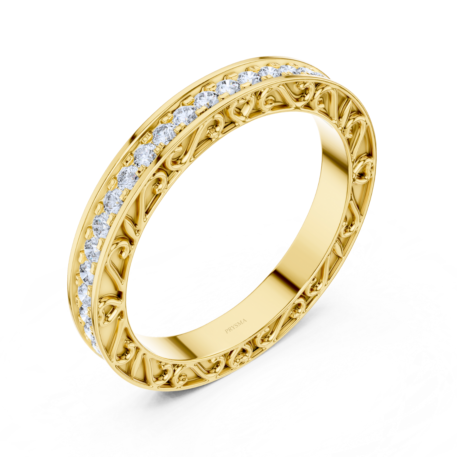 Vintage-Inspired Filigree Diamond Eternity Band