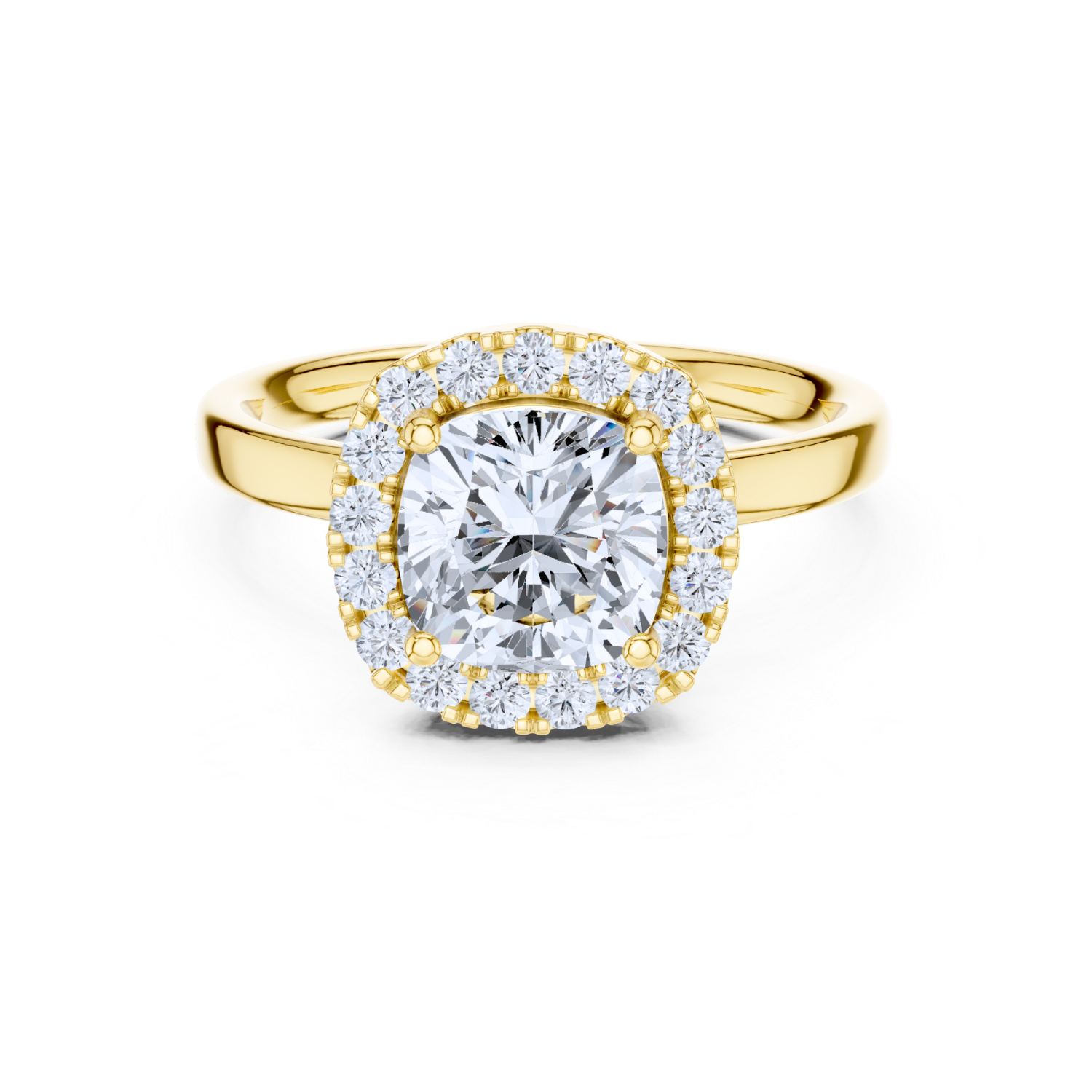 Cushion Cut Halo Diamond Ring