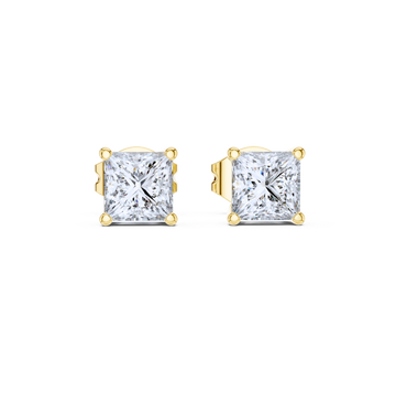 Radiant Elegance Princess-Cut Stud Earrings