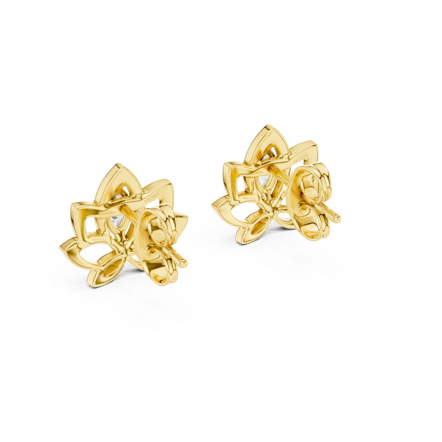 Lotus Bloom Diamond Stud Earrings