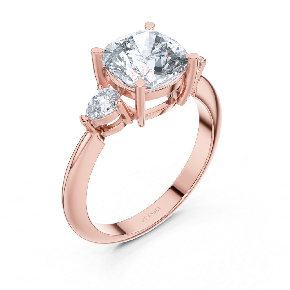 Glimmer Crest Three-Stone Diamond Ring