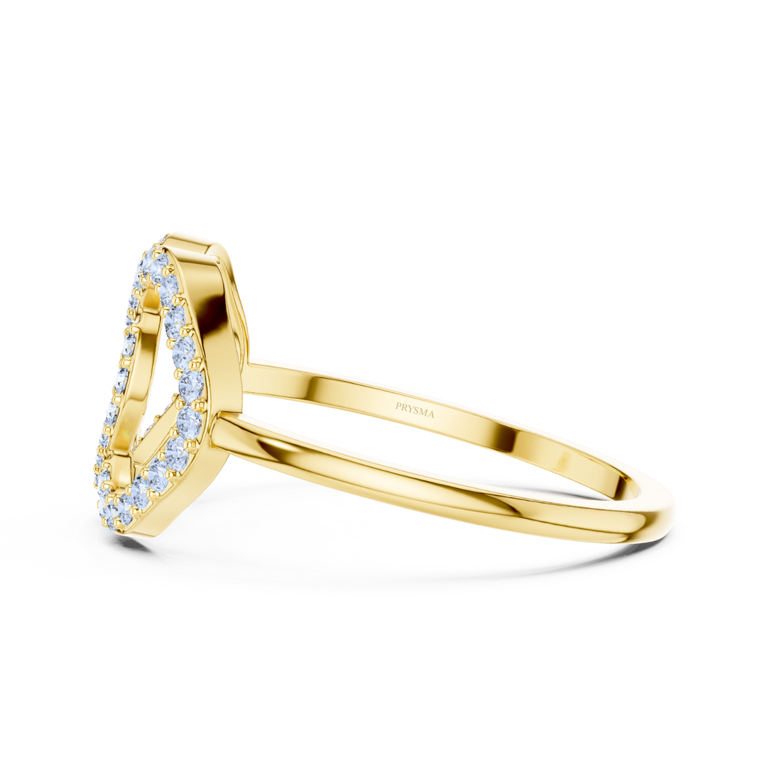 Open Heart Diamond Ring