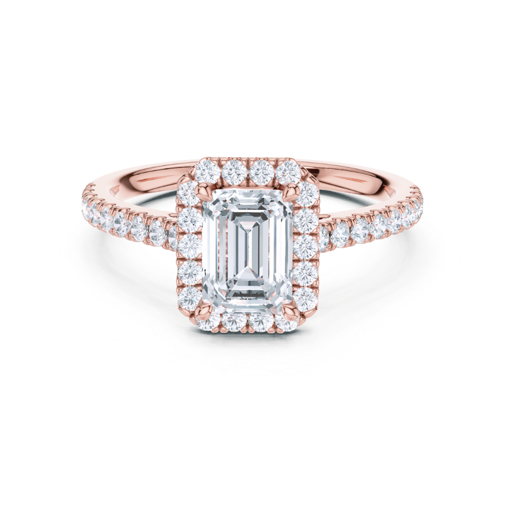 Emerald Halo Elegance Ring