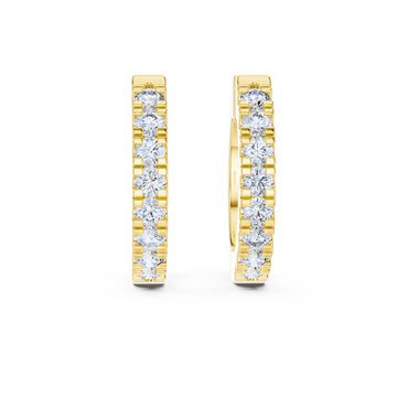Classic Prong-Set Diamond Hoop Earrings