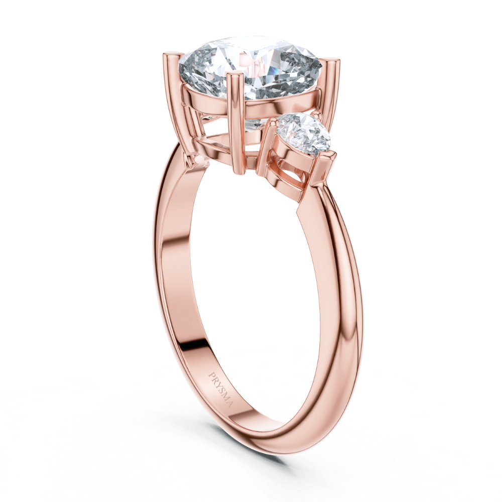Glimmer Crest Three-Stone Diamond Ring