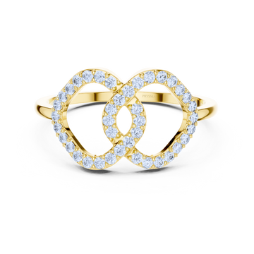 Open Heart Diamond Ring