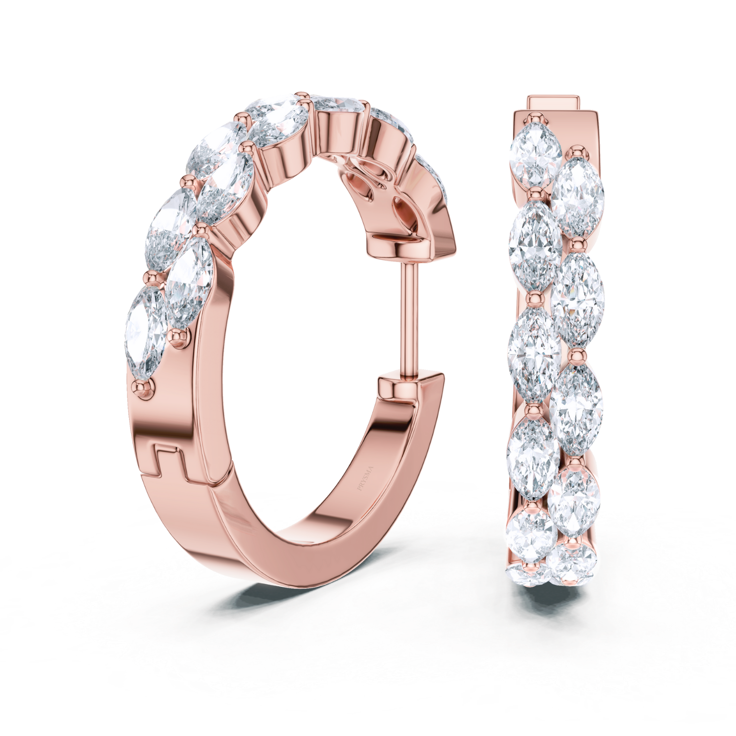Marquise-Cut Diamond Hoop Earrings