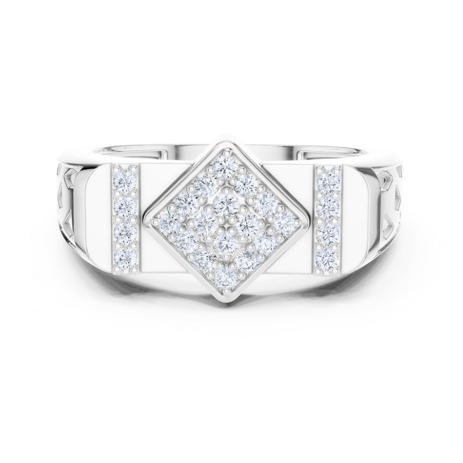 Modern Lattice Diamond Ring
