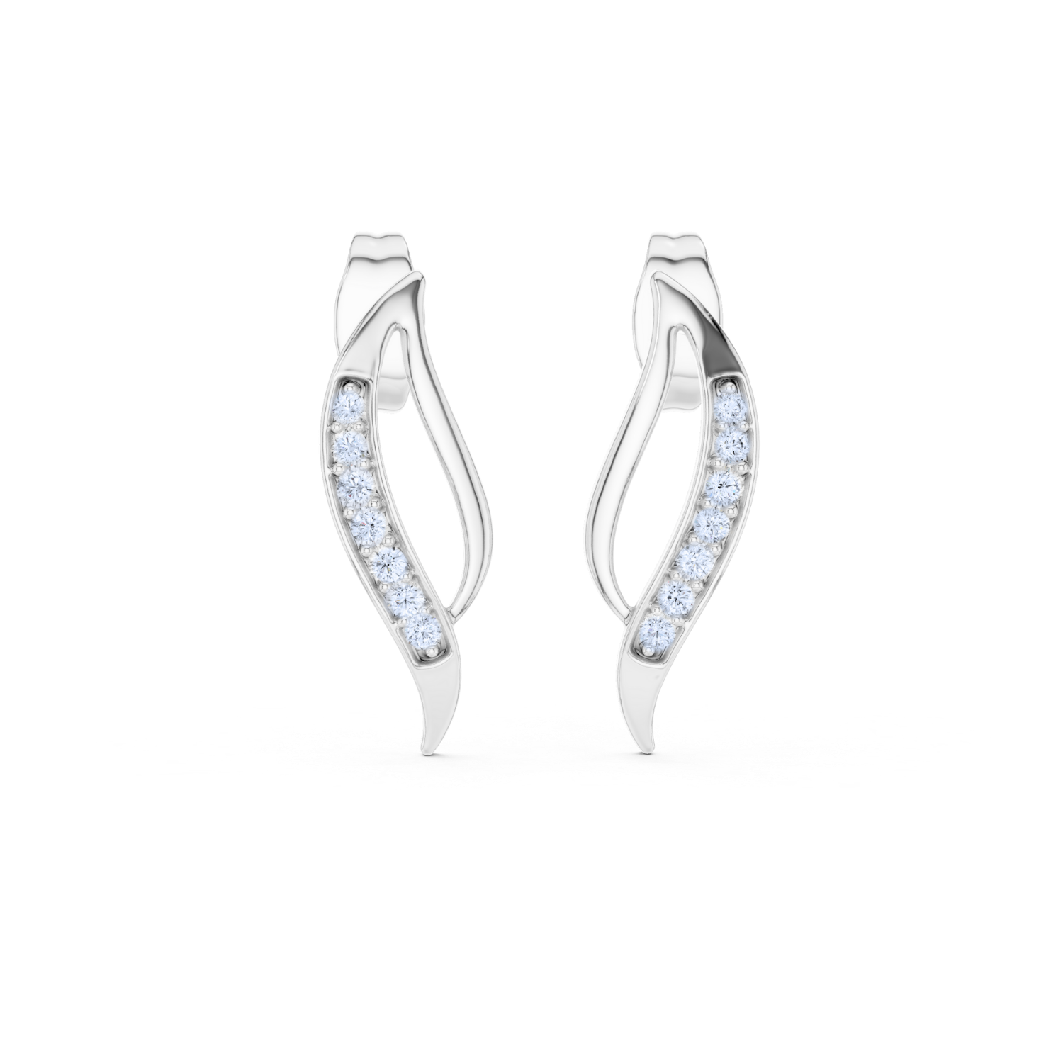 Elegance Twist Diamond Hoop Earrings