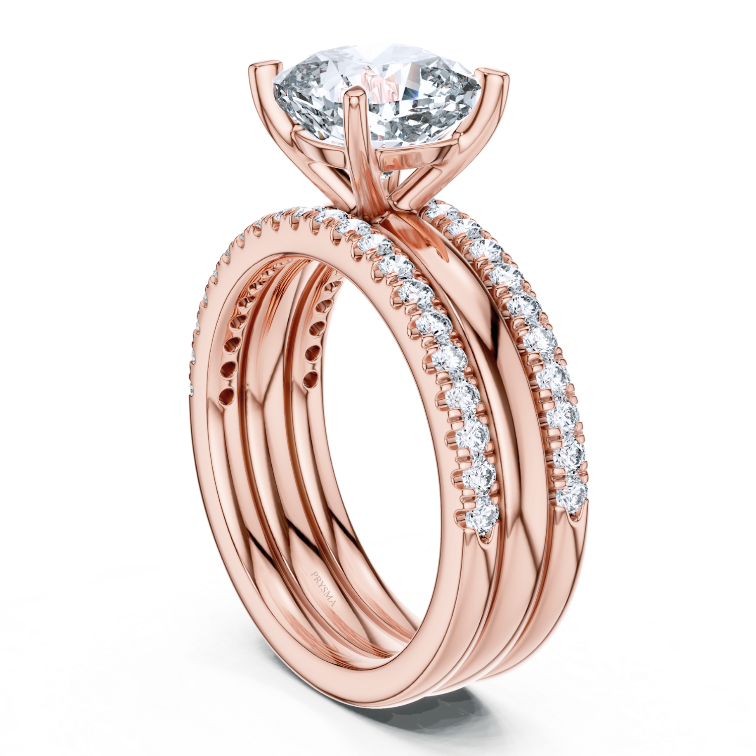 Cushion-Cut Diamond Twisted Rope Bridal Set