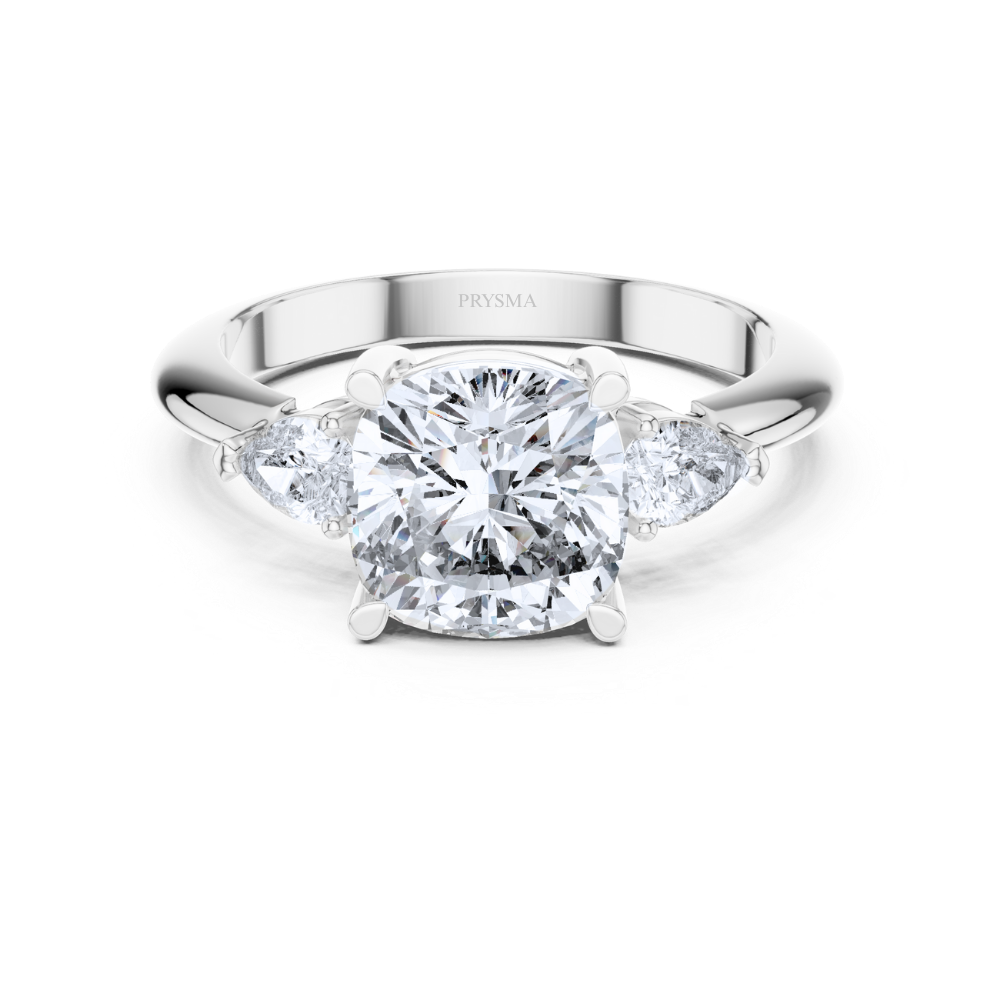 Glimmer Crest Three-Stone Diamond Ring