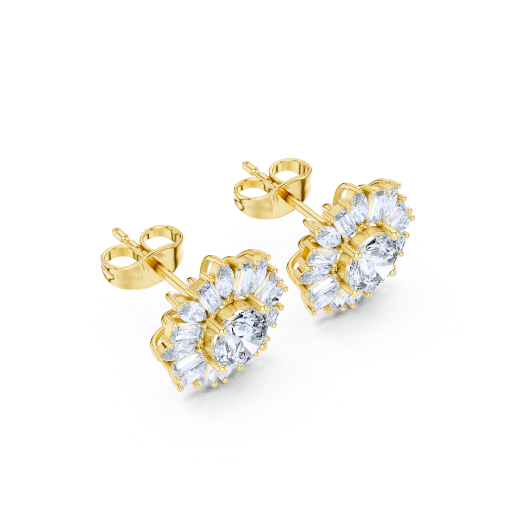 Celestial Bloom Round Diamond Studs