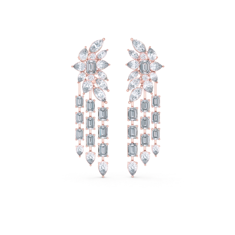 Radiant Cascade Floral Dangle Earrings