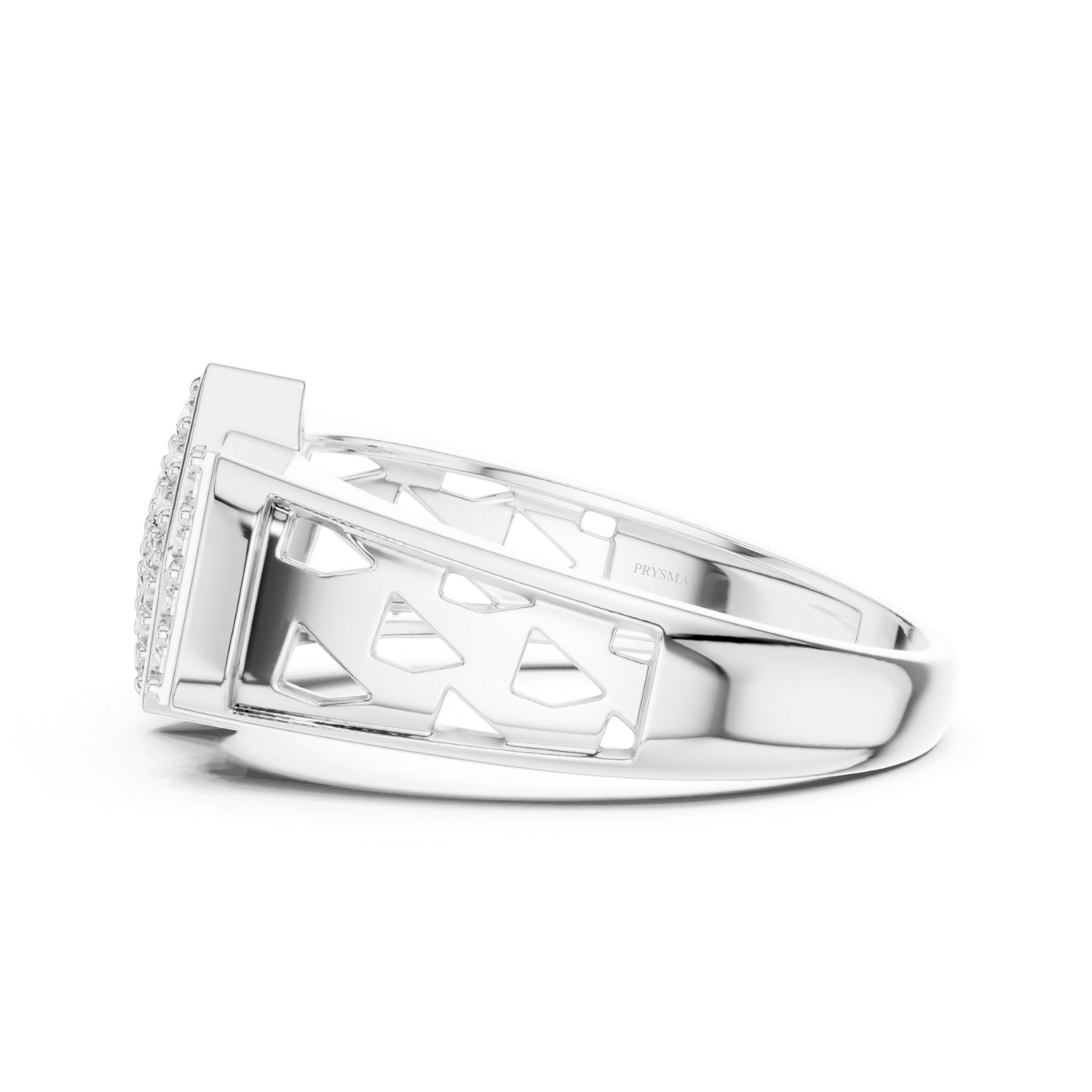 Modern Lattice Diamond Ring