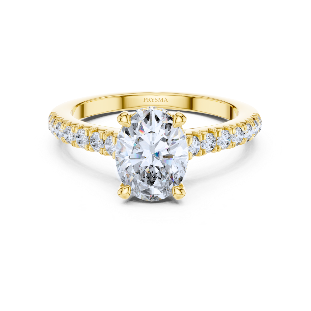 Golden Glow Oval Solitaire Ring