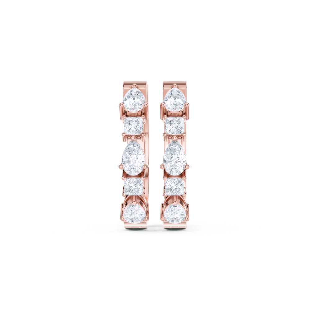 Radiant Harmony Diamond Hoop Earrings