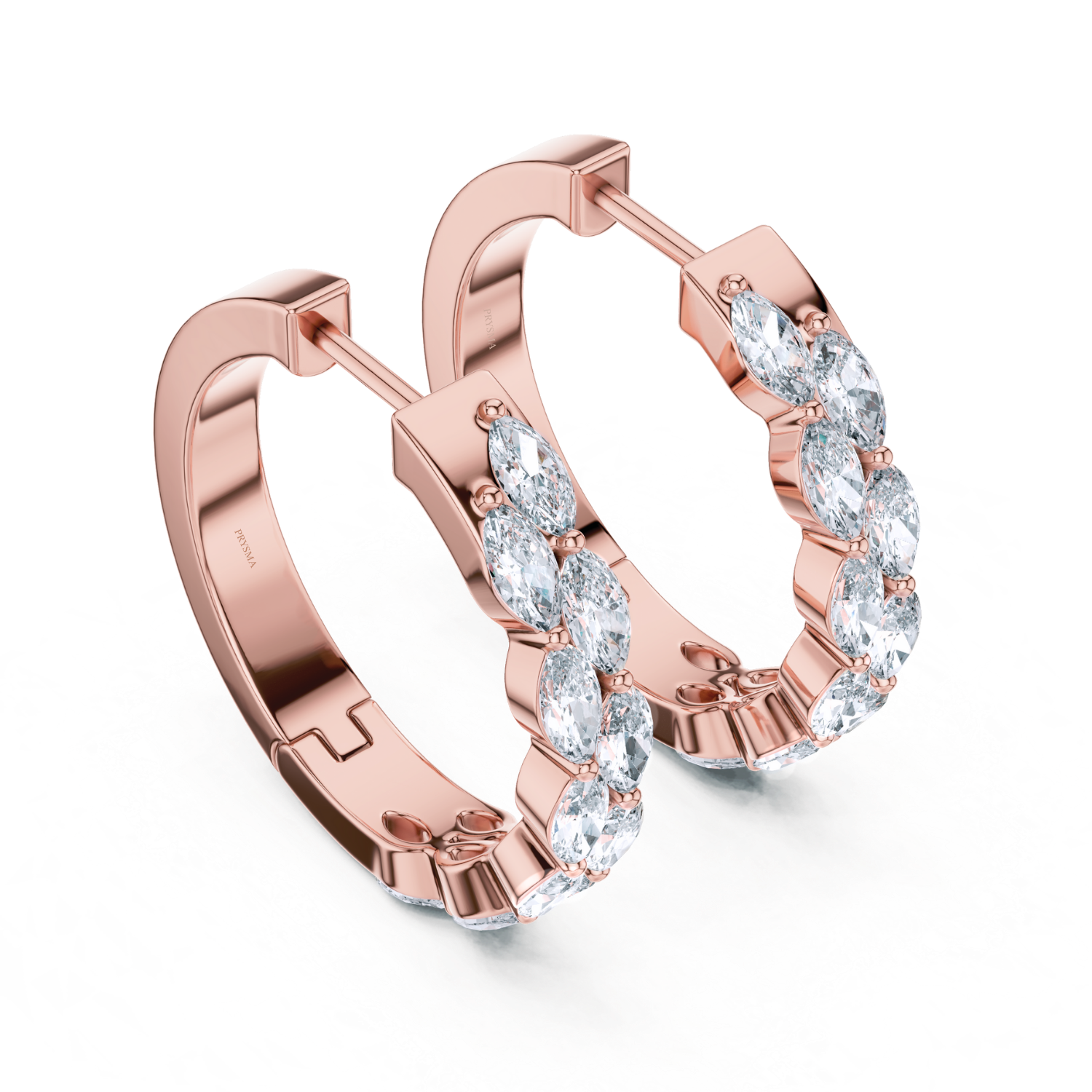 Marquise-Cut Diamond Hoop Earrings