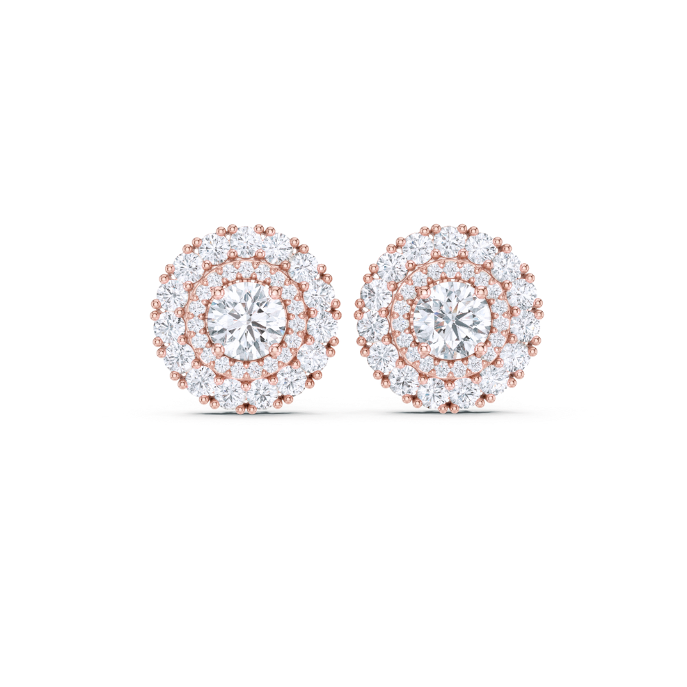 Eternal Halo Triple Diamond Studs