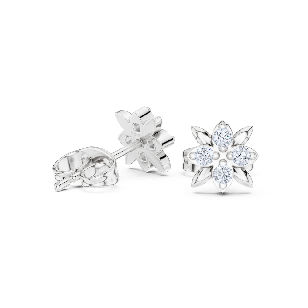 Golden Bloom Diamond Floral Studs