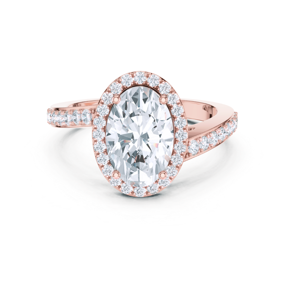 Radiance Oval Halo Diamond Ring