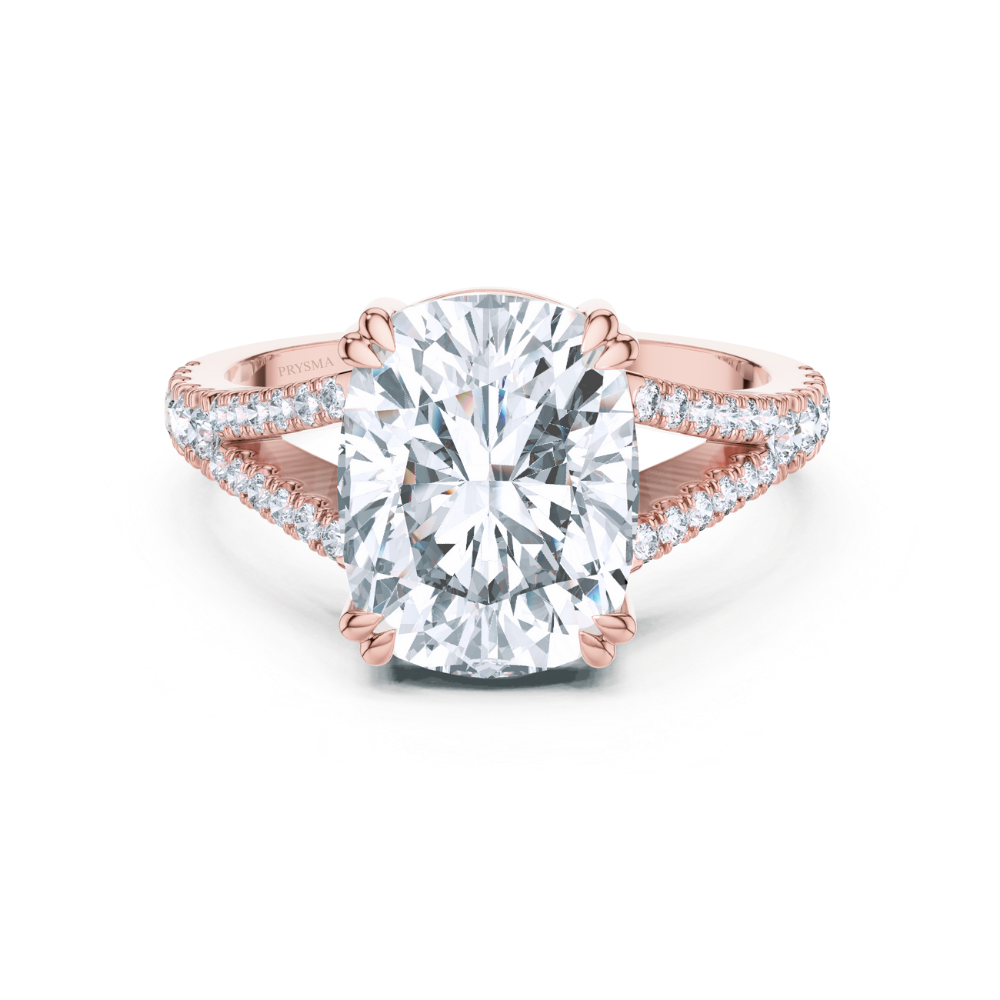 Celestia Split-Shank Cushion Ring
