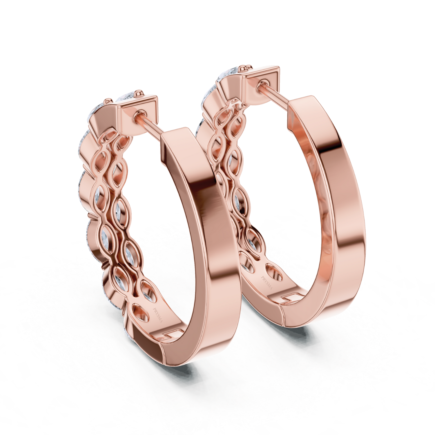 Marquise-Cut Diamond Hoop Earrings