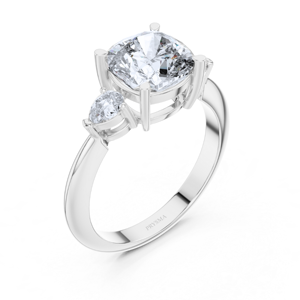 Glimmer Crest Three-Stone Diamond Ring