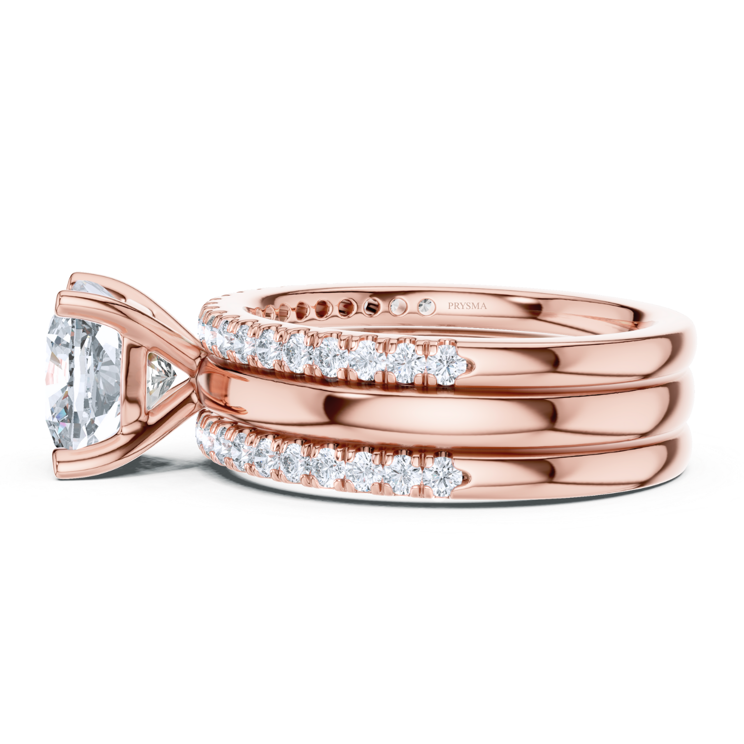 Cushion-Cut Diamond Twisted Rope Bridal Set