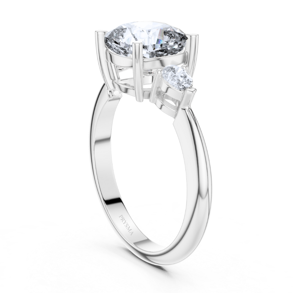 Glimmer Crest Three-Stone Diamond Ring