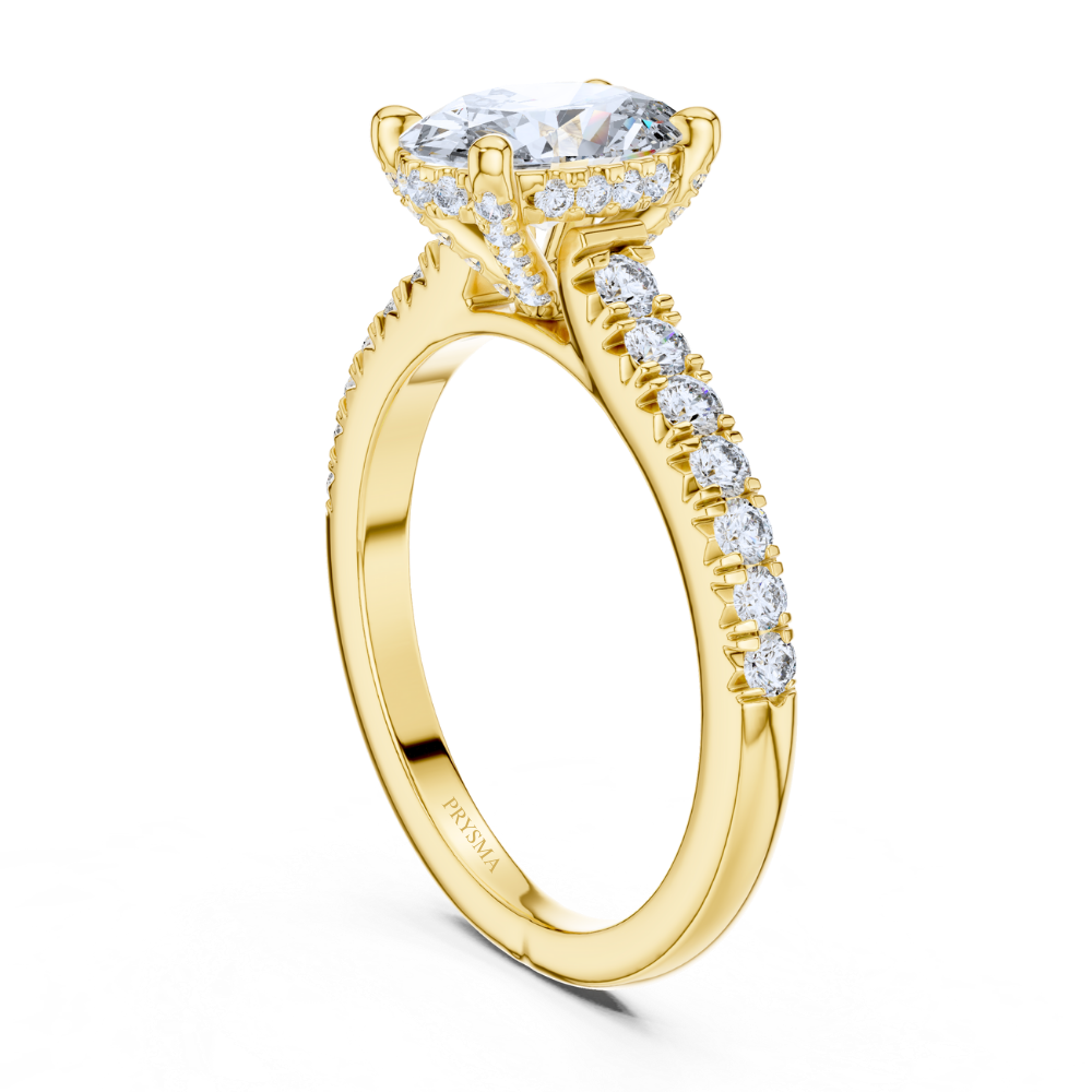 Golden Glow Oval Solitaire Ring