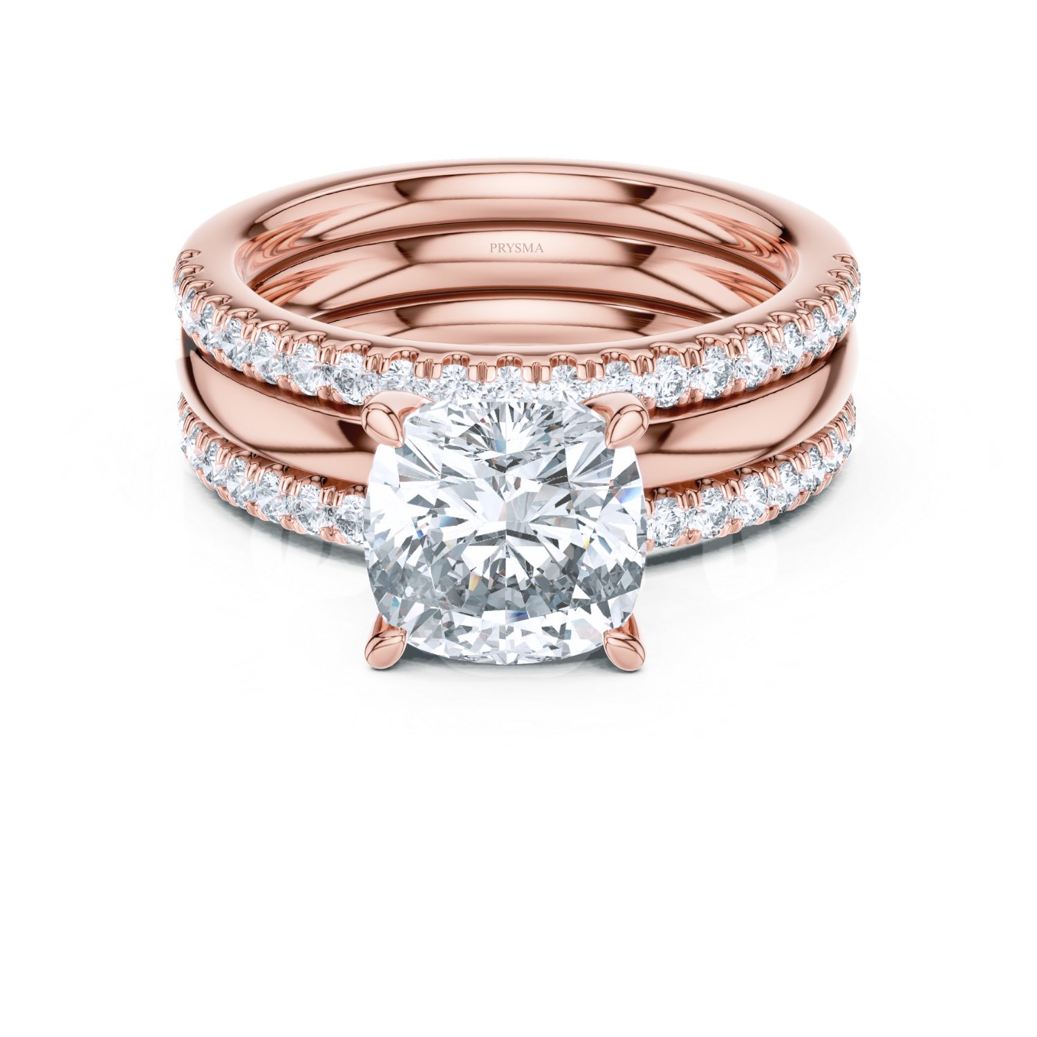 Cushion-Cut Diamond Twisted Rope Bridal Set