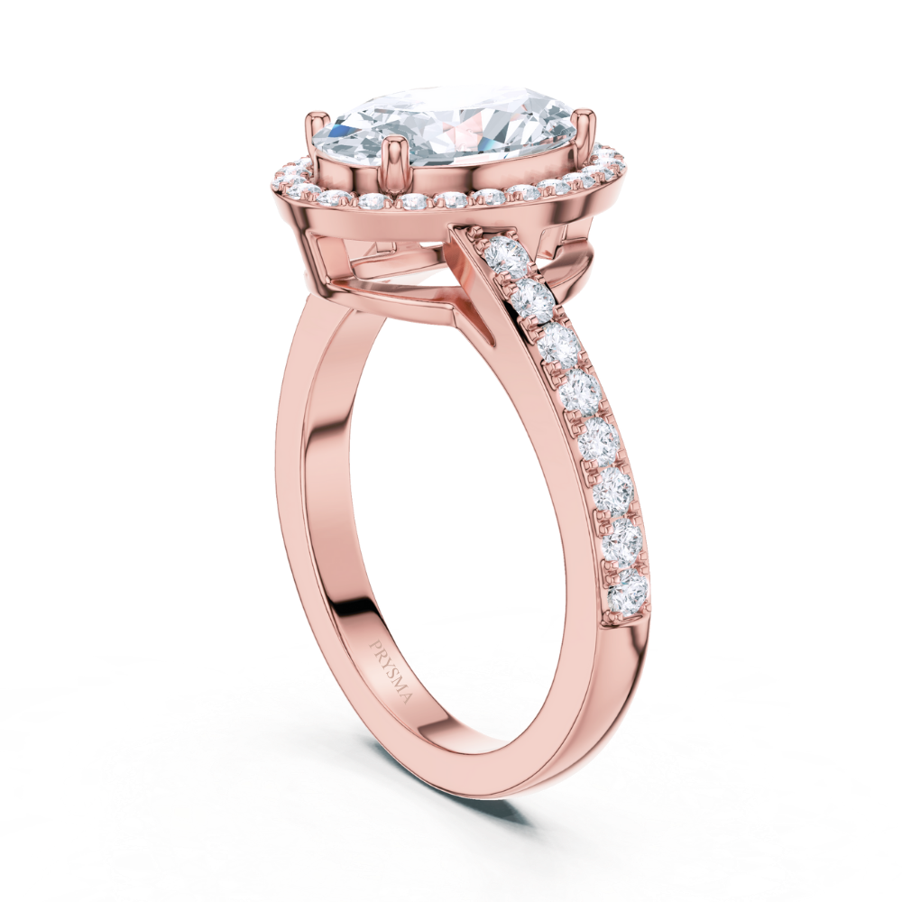 Radiance Oval Halo Diamond Ring