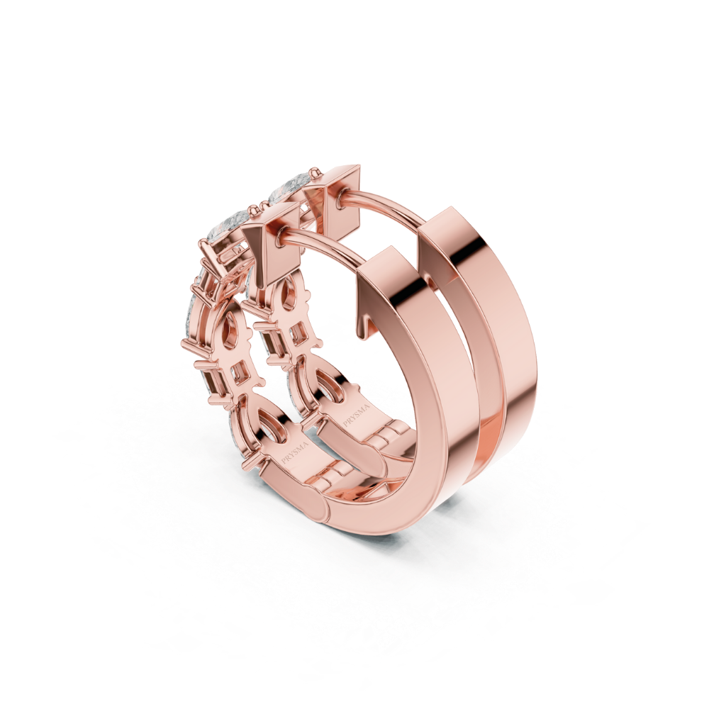 Radiant Harmony Diamond Hoop Earrings