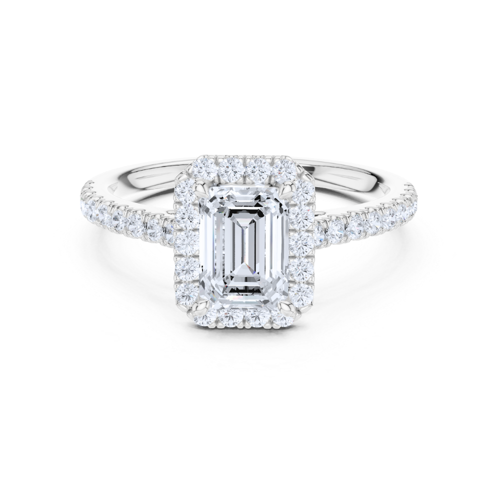 Emerald Halo Elegance Ring