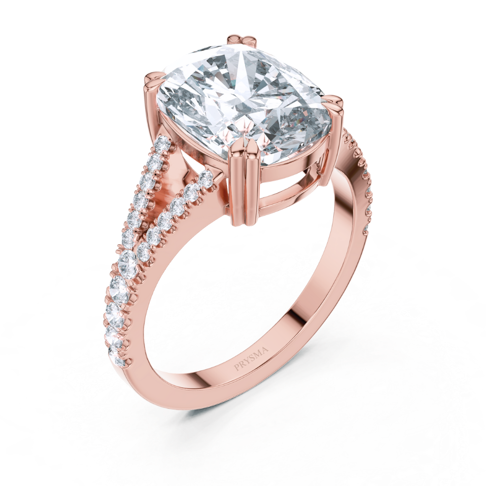 Celestia Split-Shank Cushion Ring