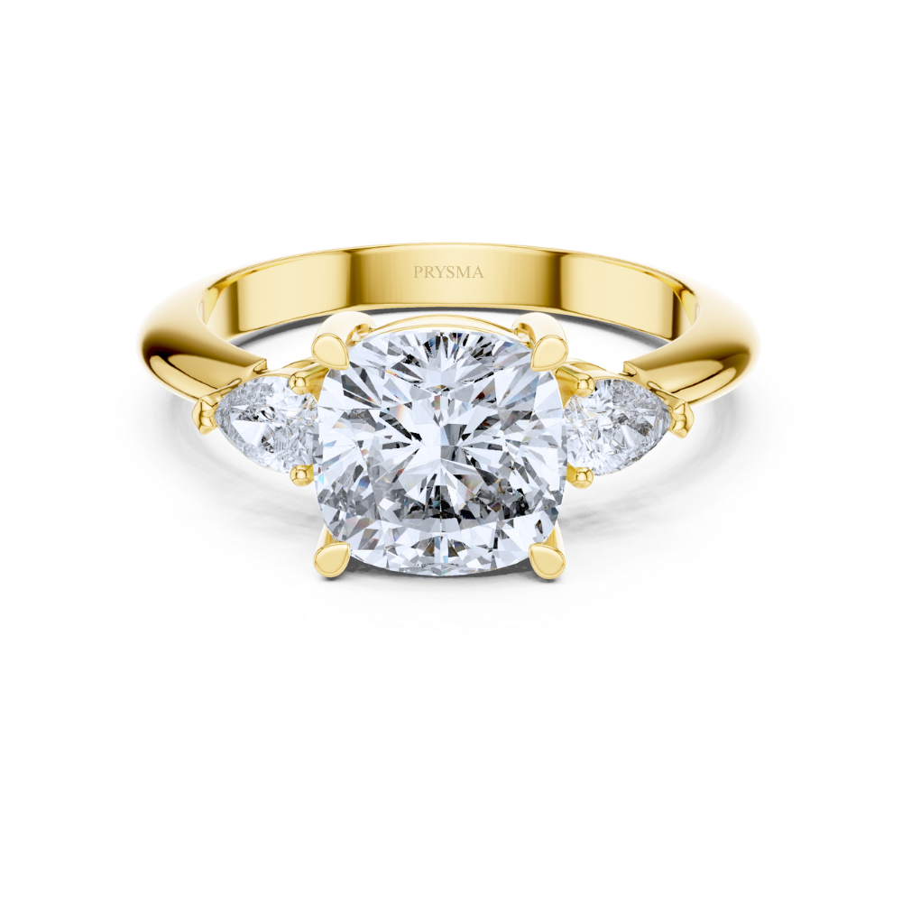 Glimmer Crest Three-Stone Diamond Ring