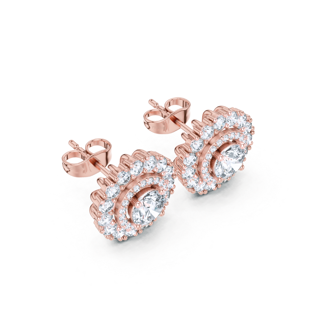 Eternal Halo Triple Diamond Studs