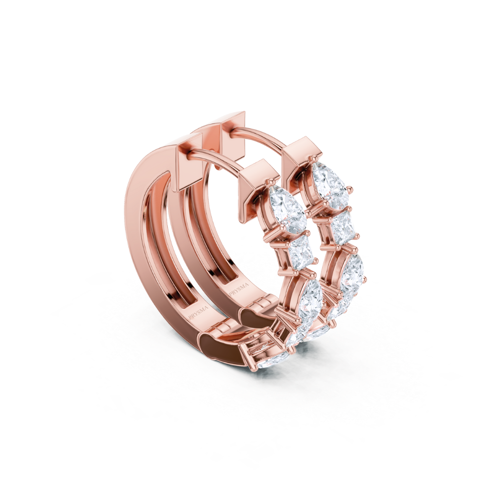 Radiant Harmony Diamond Hoop Earrings