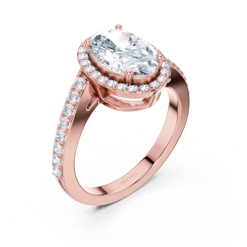 Radiance Oval Halo Diamond Ring