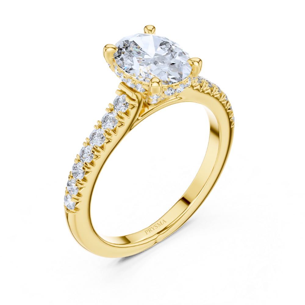 Golden Glow Oval Solitaire Ring