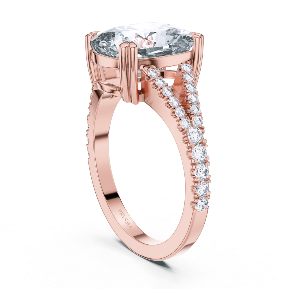 Celestia Split-Shank Cushion Ring