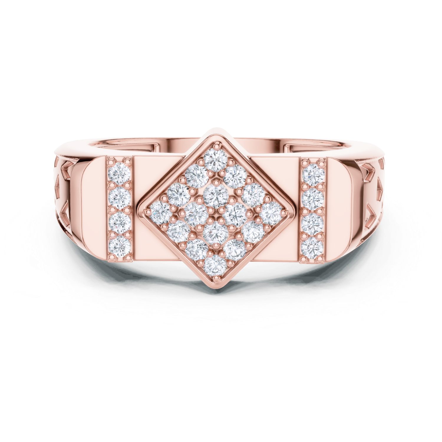 Modern Lattice Diamond Ring