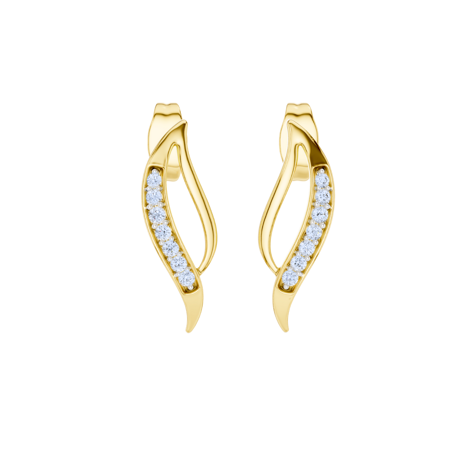 Elegance Twist Diamond Hoop Earrings