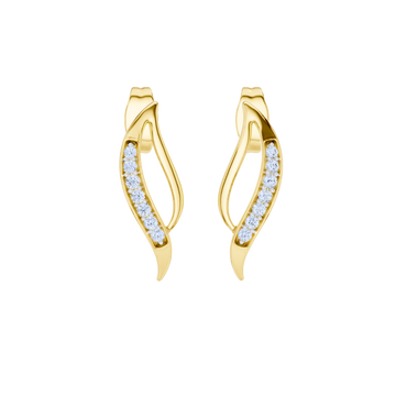 Elegance Twist Diamond Hoop Earrings