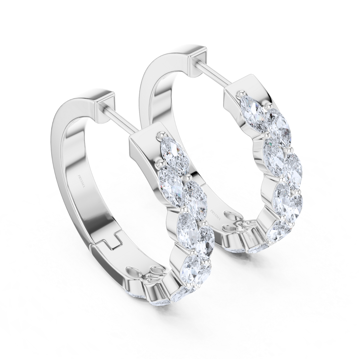 Marquise-Cut Diamond Hoop Earrings