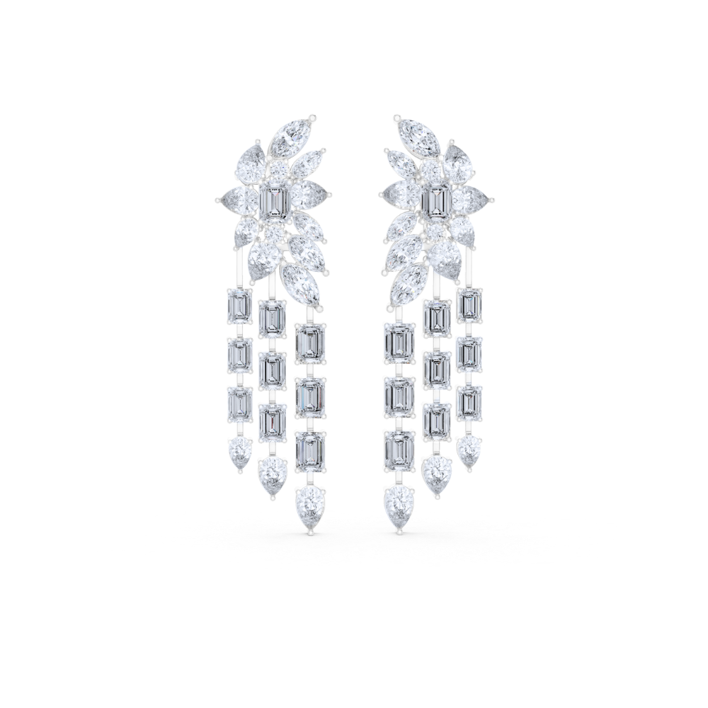 Radiant Cascade Floral Dangle Earrings