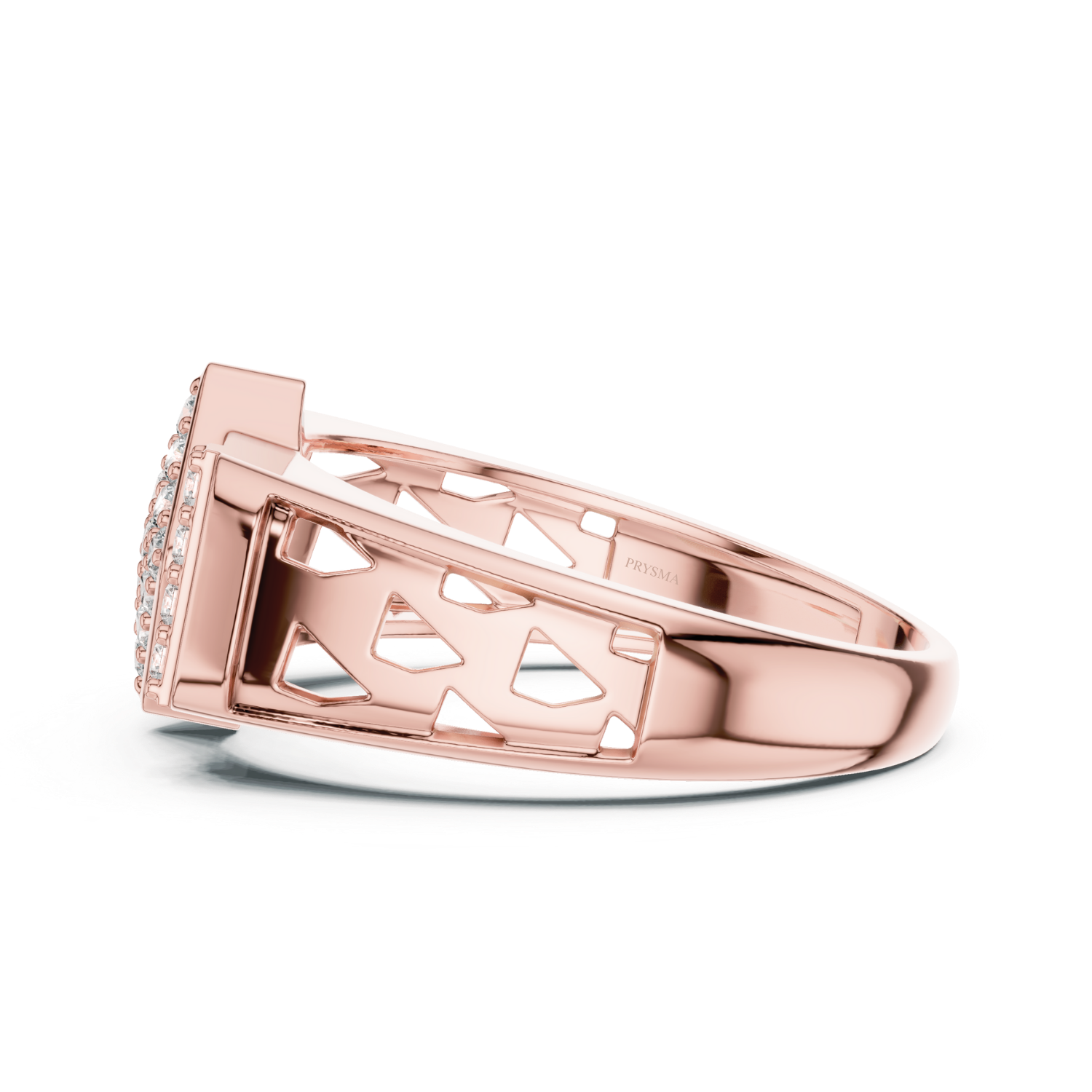 Modern Lattice Diamond Ring