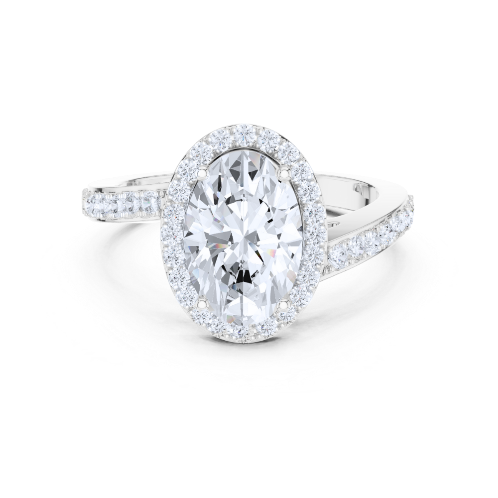 Radiance Oval Halo Diamond Ring